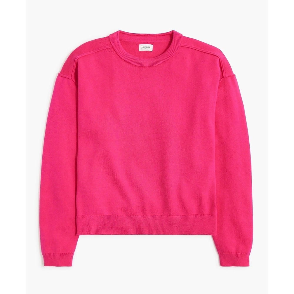 J. Crew Crewneck Drop Shoulder Sweater Hot Pink Women's Size Small